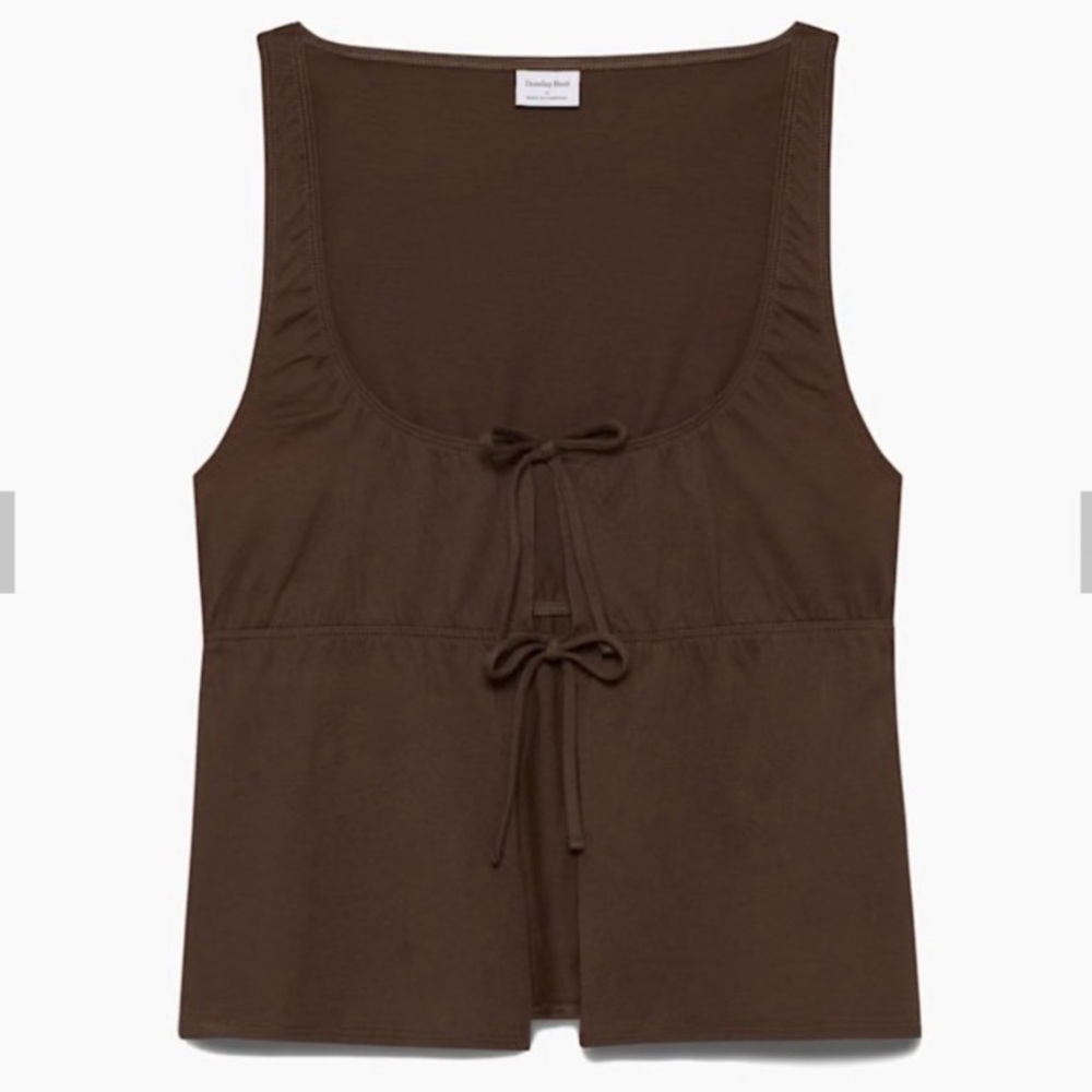 Aritzia Cannoli Tie-Front Tank Top